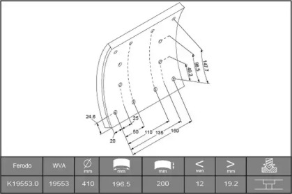 Комплект тормозных башмаков, барабанные тормоза ABEX B2737166