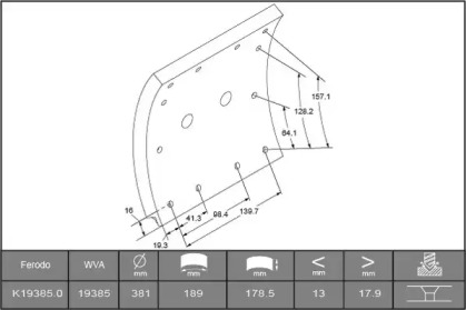 Комплект тормозных башмаков, барабанные тормоза ABEX B2739927