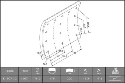 Комплект тормозных башмаков, барабанные тормоза ABEX B2755929