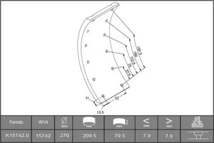 Комплект тормозных башмаков, барабанные тормоза ABEX J1293928