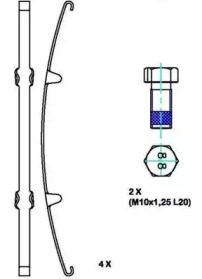 Комплект тормозных колодок DURON DCV1387B