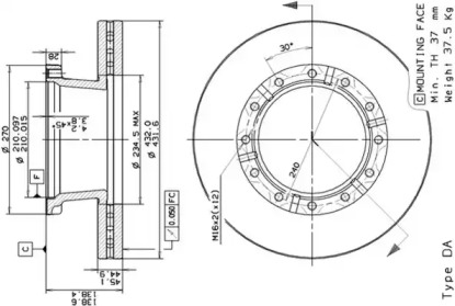 Тормозной диск DURON DCR254A