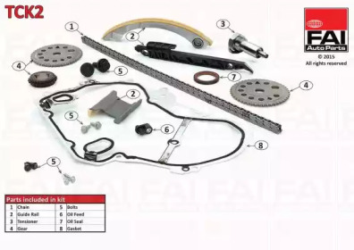 Комплект цепи привода распредвала FAI AutoParts TCK2