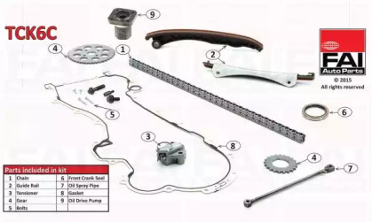 Комплект цепи привода распредвала FAI AutoParts TCK6C