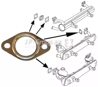 Прокладка, труба выхлопного газа JP GROUP 8121100200