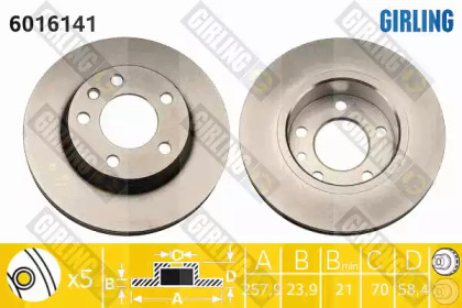 Тормозной диск GIRLING 6016141