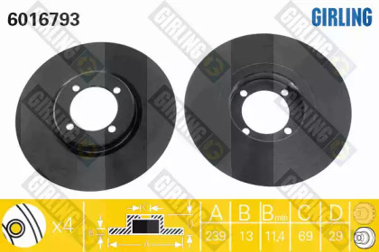 Тормозной диск GIRLING 6016793