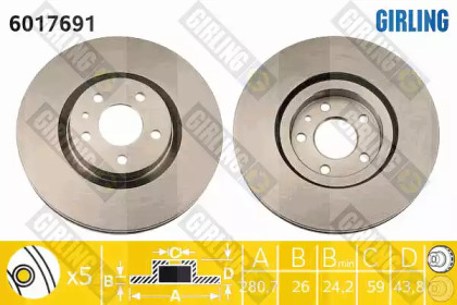 Тормозной диск GIRLING 6017691