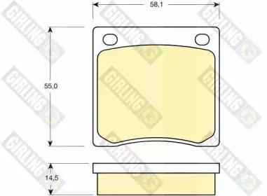 Комплект тормозных колодок, дисковый тормоз GIRLING 6101269