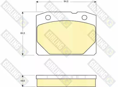 Комплект тормозных колодок, дисковый тормоз GIRLING 6101403
