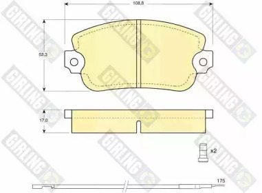 Комплект тормозных колодок, дисковый тормоз GIRLING 6101543