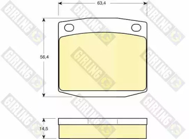 Комплект тормозных колодок, дисковый тормоз GIRLING 6101699