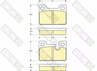 Комплект тормозных колодок, дисковый тормоз GIRLING 6102472