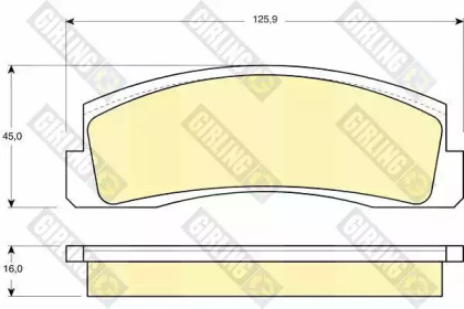 Комплект тормозных колодок, дисковый тормоз GIRLING 6102653