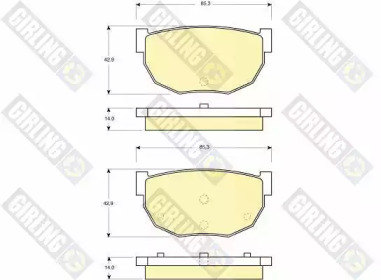 Комплект тормозных колодок, дисковый тормоз GIRLING 6103069