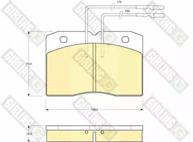 Комплект тормозных колодок, дисковый тормоз GIRLING 6103439