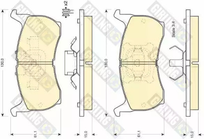 Комплект тормозных колодок, дисковый тормоз GIRLING 6103549