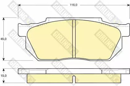 Комплект тормозных колодок, дисковый тормоз GIRLING 6103589