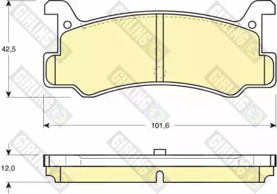 Комплект тормозных колодок, дисковый тормоз GIRLING 6103759