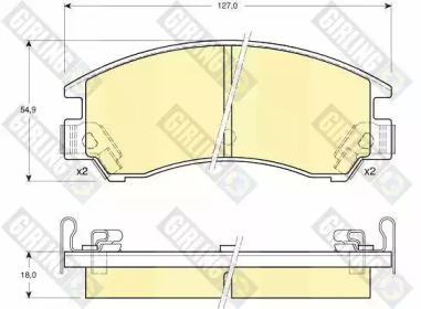 Комплект тормозных колодок, дисковый тормоз GIRLING 6103809