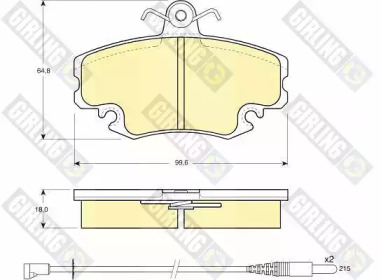 Комплект тормозных колодок, дисковый тормоз GIRLING 6104001