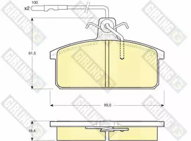 Комплект тормозных колодок, дисковый тормоз GIRLING 6104221