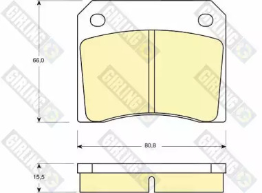 Комплект тормозных колодок, дисковый тормоз GIRLING 6105571