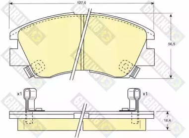 Комплект тормозных колодок, дисковый тормоз GIRLING 6107299