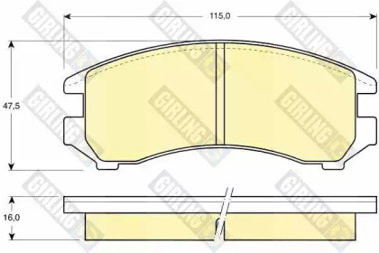 Комплект тормозных колодок, дисковый тормоз GIRLING 6107319