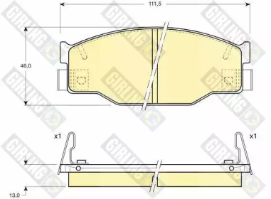 Комплект тормозных колодок, дисковый тормоз GIRLING 6109359