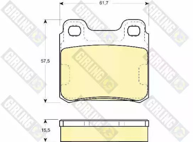 Комплект тормозных колодок, дисковый тормоз GIRLING 6109522