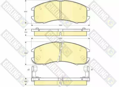 Комплект тормозных колодок, дисковый тормоз GIRLING 6109819