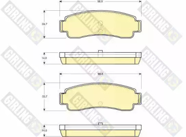 Комплект тормозных колодок, дисковый тормоз GIRLING 6109829