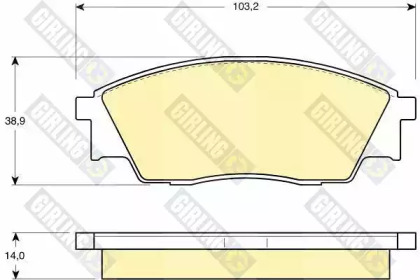 Комплект тормозных колодок, дисковый тормоз GIRLING 6109919