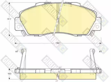 Комплект тормозных колодок, дисковый тормоз GIRLING 6109959