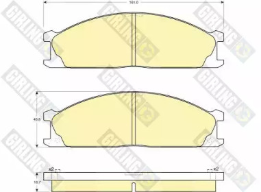Комплект тормозных колодок GIRLING 6110179