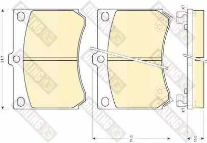 Комплект тормозных колодок, дисковый тормоз GIRLING 6110299