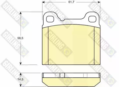 Комплект тормозных колодок, дисковый тормоз GIRLING 6111602