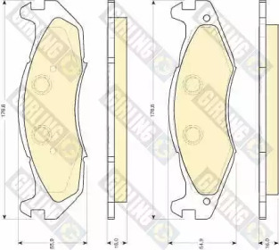 Комплект тормозных колодок, дисковый тормоз GIRLING 6112075