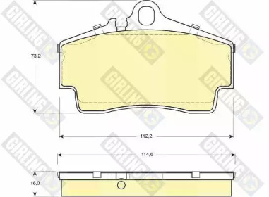 Комплект тормозных колодок, дисковый тормоз GIRLING 6113959