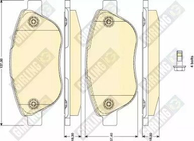 Комплект тормозных колодок, дисковый тормоз GIRLING 6117504