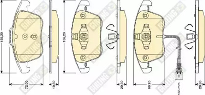 Комплект тормозных колодок, дисковый тормоз GIRLING 6117622