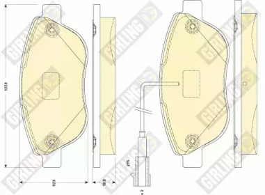 Комплект тормозных колодок, дисковый тормоз GIRLING 6118294