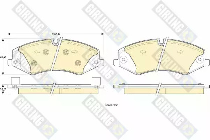 Комплект тормозных колодок, дисковый тормоз GIRLING 6118981