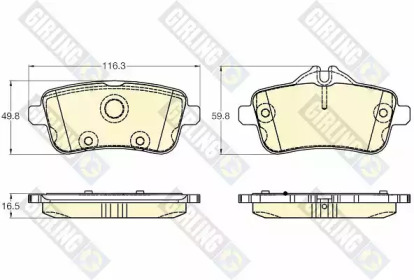 Комплект тормозных колодок, дисковый тормоз GIRLING 6119471