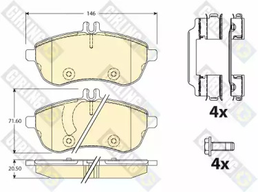 Комплект тормозных колодок, дисковый тормоз GIRLING 6120561