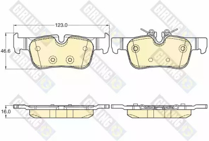 Комплект тормозных колодок, дисковый тормоз GIRLING 6120632