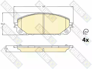 Комплект тормозных колодок, дисковый тормоз GIRLING 6120946