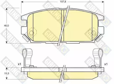 Комплект тормозных колодок, дисковый тормоз GIRLING 6131999