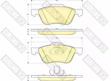 Комплект тормозных колодок, дисковый тормоз GIRLING 6132722